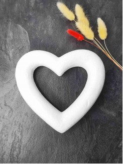 Пенопластовое Сердце-основа 17см (белый)